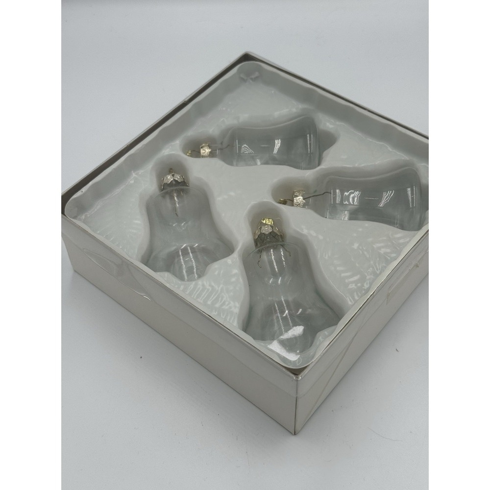 Vintage Glass Bell Ornaments NIB Set‎ Of 4